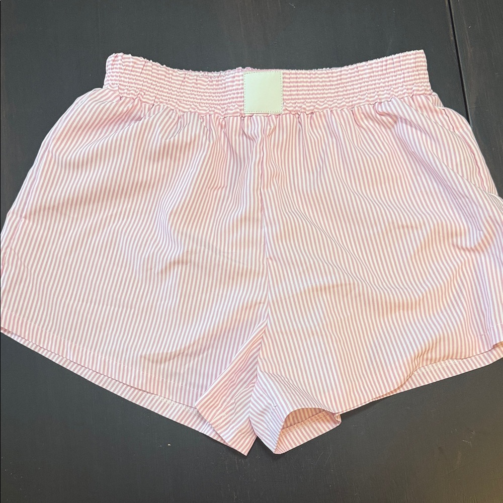 SHEIN Pink Striped Athletic Shorts